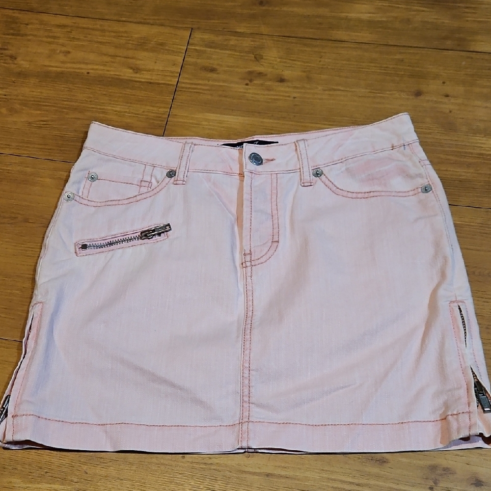 Pink Denim Mini Skirt